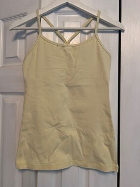lululemon athletica Pale Yellow Strappy Tank Top